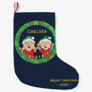 Christmas Stocking "Happy Elves"