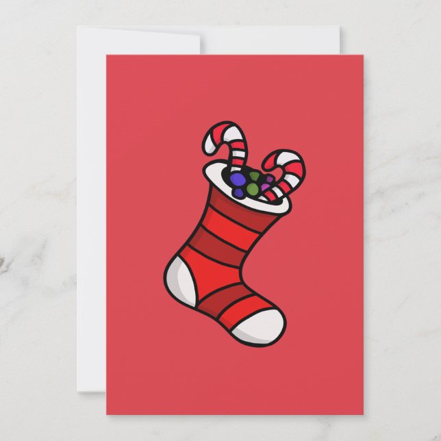 Christmas stocking holiday card (Front)