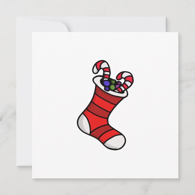 Christmas stocking holiday card (Front)