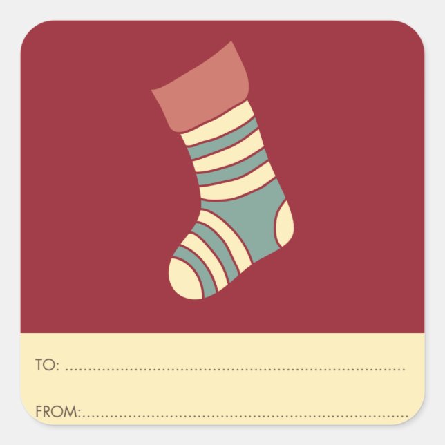Christmas Stocking - Holiday Gift Label (Front)