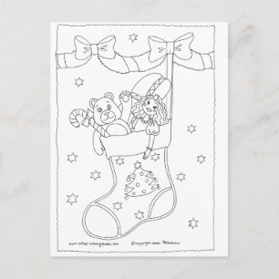 Christmas Stocking Holiday Postcard