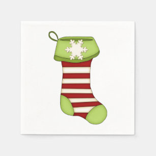 Christmas Stocking in Red and Green Napkin