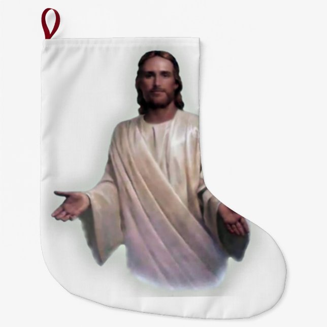 Christmas Stocking, Jesus Christ Large Christmas Stocking (Front)