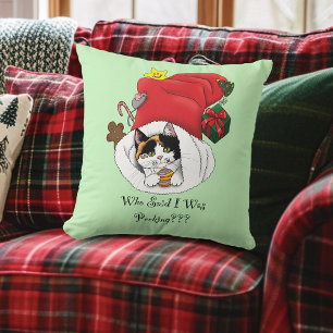 Christmas Stocking Kitten Cushion