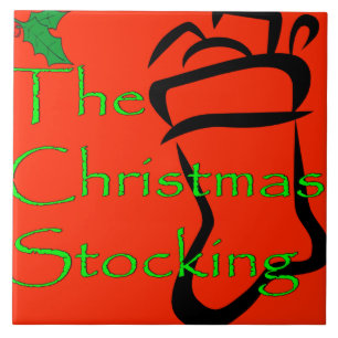 Christmas Stocking logo tile/trivet Ceramic Tile