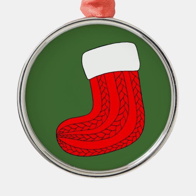 Christmas Stocking Metal Tree Decoration (Front)