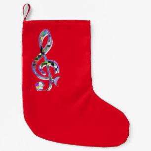 Christmas Stocking Music Clef Res Santa Claus Sock