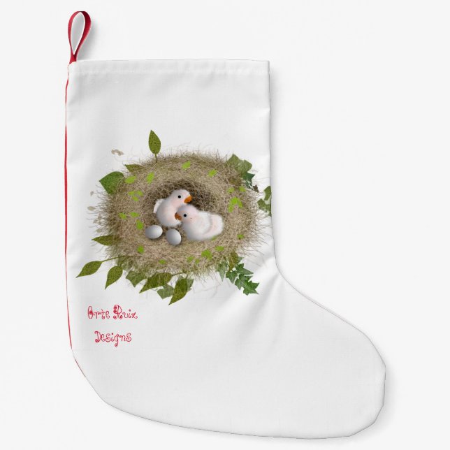 Christmas stocking nest of birds (Front)