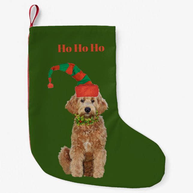 Christmas Stocking of golden doodle (Front)