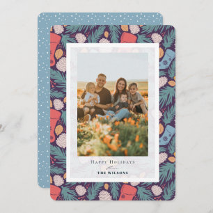 Christmas Stocking Pattern Holiday Photo Card