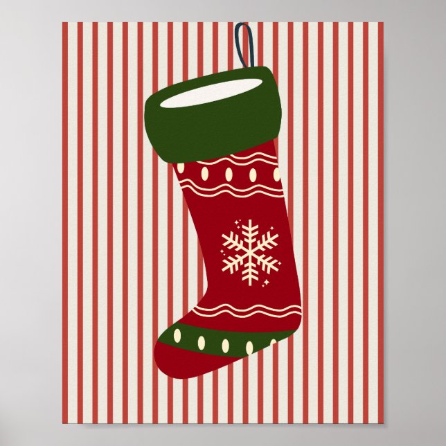 Christmas Stocking Red Poster (Front)