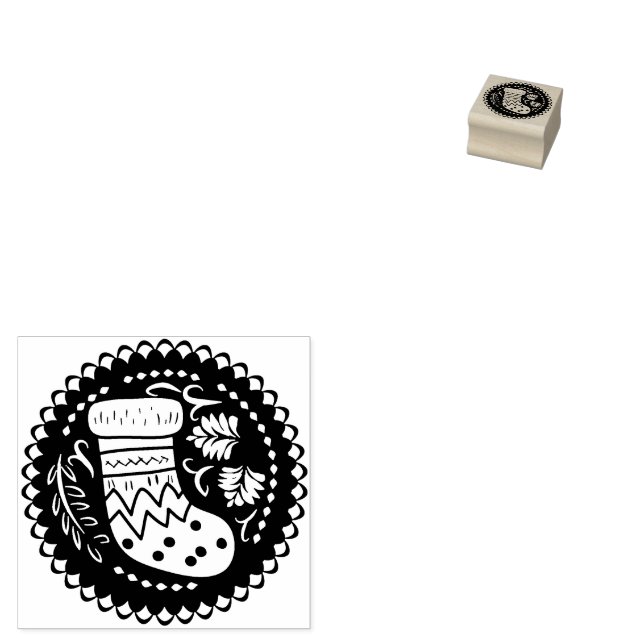 Christmas Stocking  Rubber Stamp (Stamped)