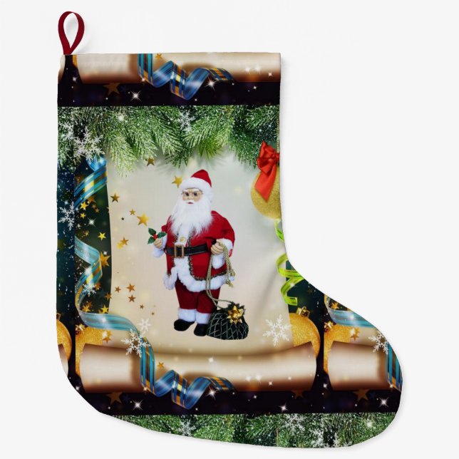 Christmas Stocking, Santa Large Christmas Stocking (Front)
