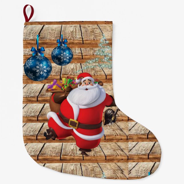 Christmas Stocking, Santa Large Christmas Stocking (Front)