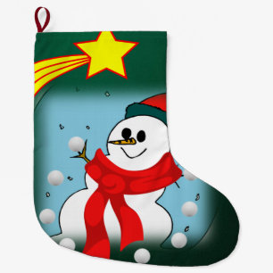 Christmas Stocking, Snowman Large Christmas Stocking