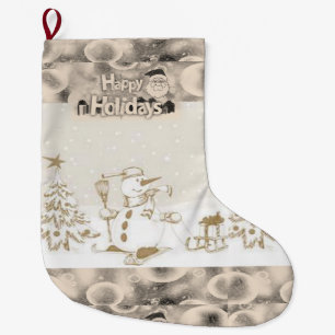 Christmas Stocking, Snowman Large Christmas Stocking