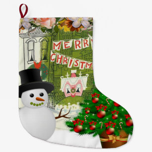 Christmas Stocking, Snowman Large Christmas Stocking