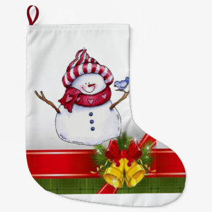 Christmas Stocking, Snowman Large Christmas Stocking
