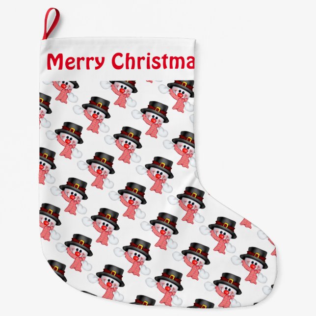 Christmas Stocking/Snowmen Large Christmas Stocking (Front)