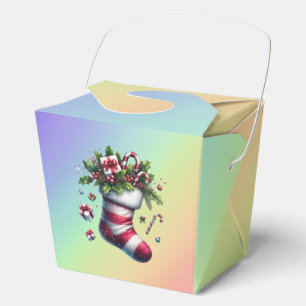 Christmas Stocking with Gifts and Candy Canes Favour Box