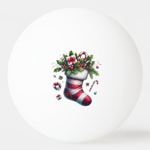 Christmas Stocking with Gifts and Candy Canes Ping Pong Ball
