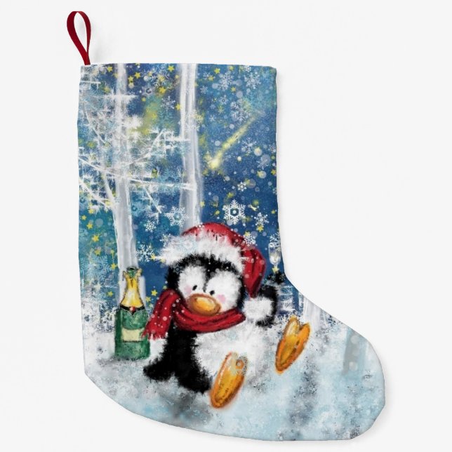 Christmas Stocking with Happy Penguin (Front)