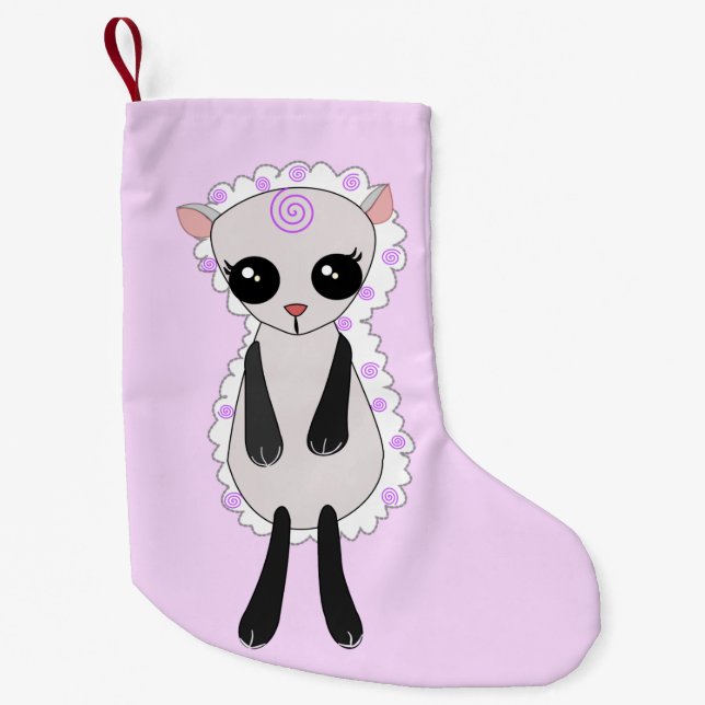 Christmas Stocking with Little Lamb - Your Colours (Front)