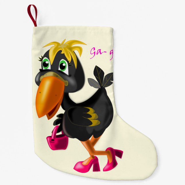 Christmas Stocking with Modern Bird (Front)