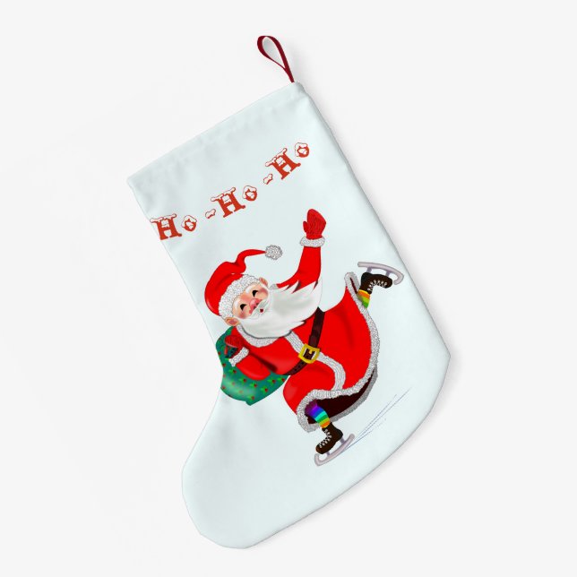 Christmas Stocking with Santa - ho ho ho (Back (Hanging))