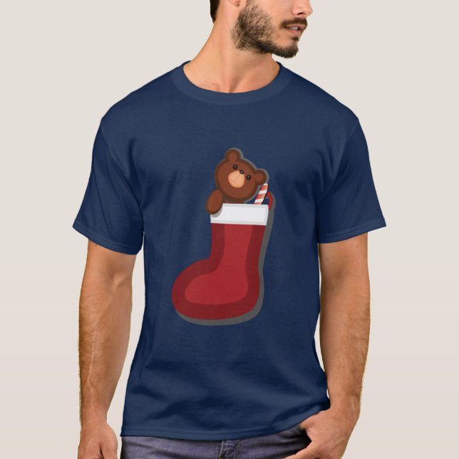 Christmas Stocking with Teddy Bear T-Shirt (Front)