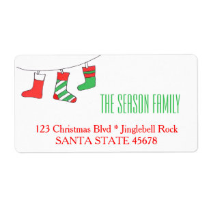 Christmas stockings address label