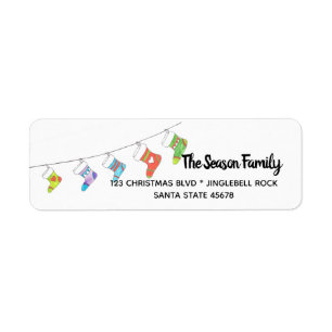 Christmas stockings address label return address label
