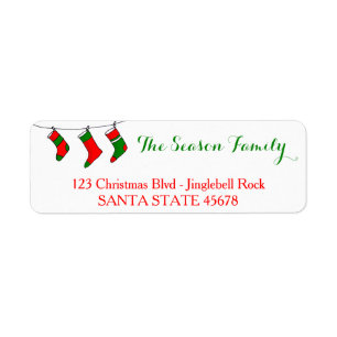 Christmas stockings address label return address label