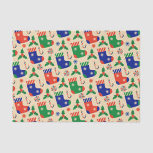 Christmas Stockings, Candy Cane, Holly Berry  Tissue Paper