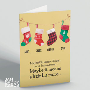 Christmas Stockings Custom  Holiday Card