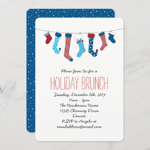 Christmas Stockings Holiday Party Invitation