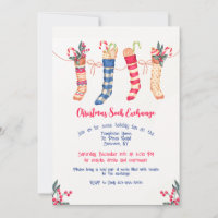 Christmas Stockings Hung With Care Invitation
