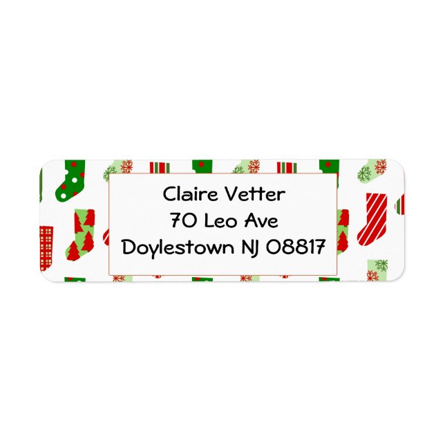 Christmas Stockings Return Address Label (Front)