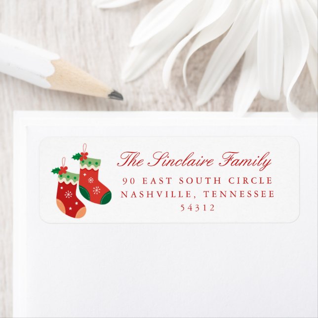 Christmas Stockings Return Address  Label (Insitu)