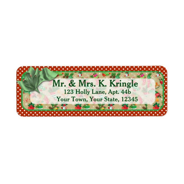 Christmas Stockings Return Address Labels (Front)