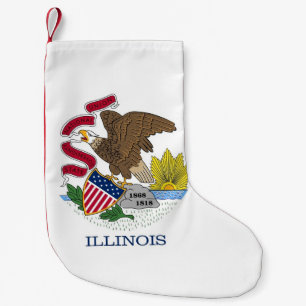 Christmas Stockings with Flag of Illinois, USA