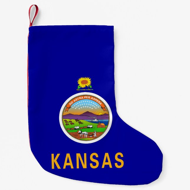 Christmas Stockings with Flag of Kansas, USA (Front)