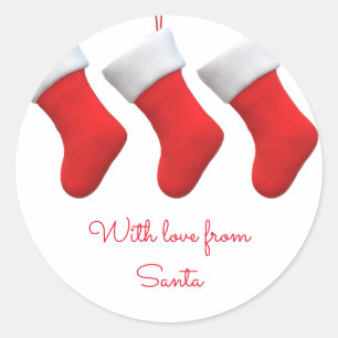 Christmas Stockings WIth love from Santa Classic Round Sticker