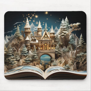 Christmas Storybook Castle Pop-Up Wonderland Mouse Pad