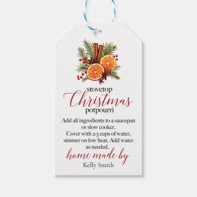 Christmas Stovetop Potpourri  Gift Tags (Front)