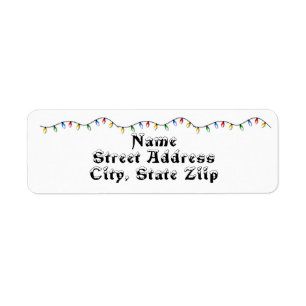 Christmas String Lights Return Address Label