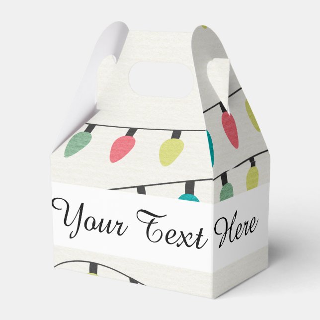 Christmas String of Lights Pattern Favour Box (Front Side)
