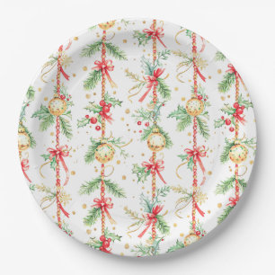 Christmas String Ornaments Baubles Paper Plate