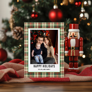Christmas Stripe Family Photo – Merry Christmas Holiday Card