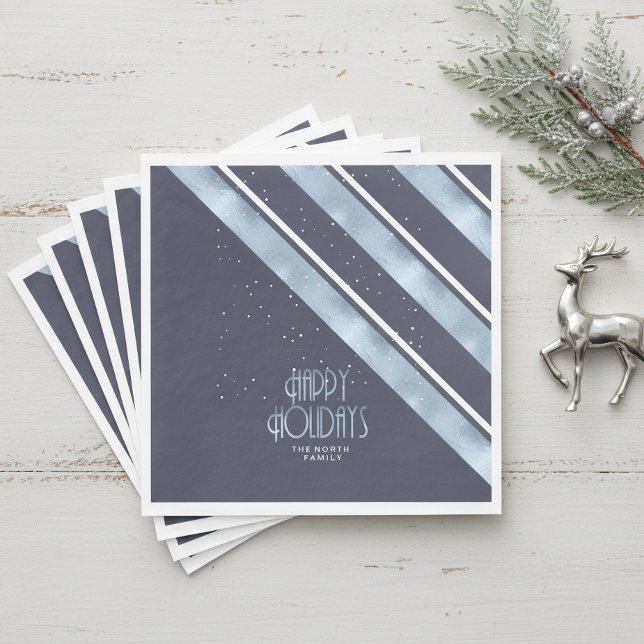Christmas Stripe Pattern Blue/White ID862 Napkin (Creator Uploaded)